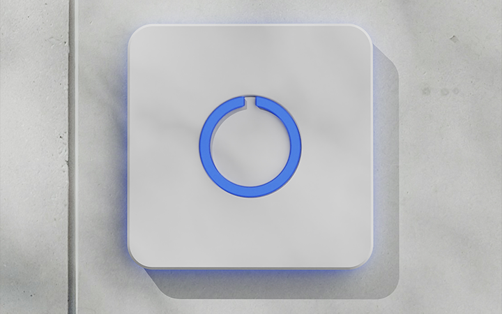 Square White Touch Doorbell Button by Luxello Door Bells Square White Touch Doorbell Button by Luxello Door Bells